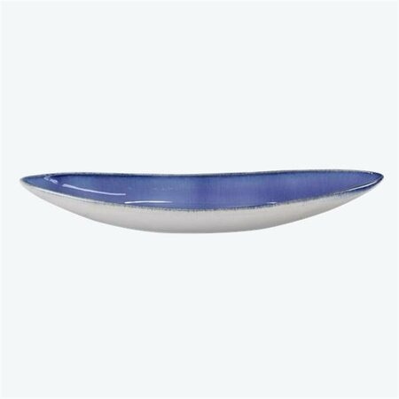 YOUNGS Ceramic Olive & Cracker Serving Tray, Blue - Large 61608